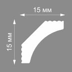 Плинтус потолочный полистирол белый 15x15x2000 мм