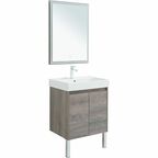 Тумба с раковиной Aquanet Nova Lite 60 см подвесная 2 дверцы, дуб рошелье