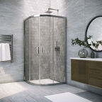 Душевой уголок Vegas-Glass 110x110  ZS TUR NOVO 110 08 07 профиль глянцевый хром, стекло графит