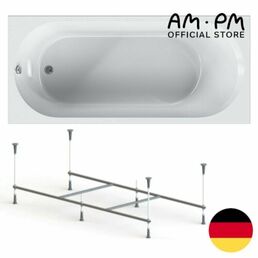Ванна акриловая с каркасом AM.PM X-Joy 180x80 комплект 2 в 1, оптимальная поддержка спины и максимальное погружение в воду, усиленный корпус,