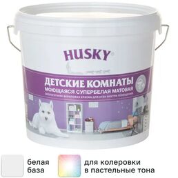 Краска для детских комнат Husky моющаяся матовая цвет белый 5 л