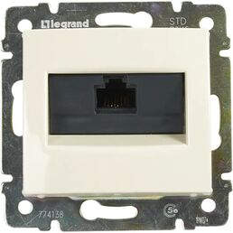 Розетка компьютерная RJ45 категория 5e UTP - Legrand Valena - с захватами - слоновая кость