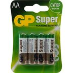 Батарейка GP Super алкалиновая LR6 AA 4 шт.