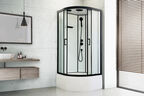 Душевая кабина Royal Bath FATO 100x100 RB100CK-M-BL FATO стекло рифленое, профиль черный