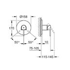 Смеситель для душа Grohe Plus скрытый монтаж внешняя часть 1 положение (24059003)
