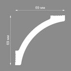 Плинтус потолочный полистирол Modern-3 белый 70x70x2000 мм