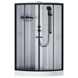 Душевая кабина Am.Pm X-Joy 100х100 профиль черный матовый, стекло прозрачное