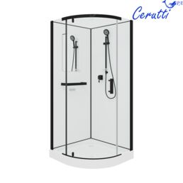 Душевая кабина Ceruttispa 90x90 KORRA90B стекло прозрачное, профиль черный