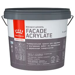 Краска фасадная Tikkurila Facade Acrylate матовая прозрачная база С 5 л