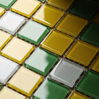 Мозаика Mir Mosaic Natural Color palette зеленая стеклянная 300х300х4 мм глянцевая