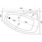 Ванна Рондо акриловая 170x105 см правая