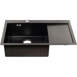 Левая прямоугольная врезная мойка MELANA ProfLine D7851HB-L графит