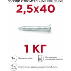 Гвозди ершёные Профикреп оцинкованные 2,5 х 40 мм, 1 кг