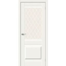 Прима-3 White Mix/White Сrystal, дверь межкомнатная Браво