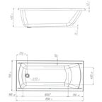 Ванна 100Acryl Ницца акриловая 155x70 см каркас в комплекте
