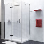 Душевой уголок Wasserkraft Aller 120х100 10H10LBLACK MATT без поддона, стекло прозрачное, профиль хром, петли черные матовый