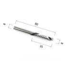 Фреза DJTOL A1FLX835 компрессионная спиральная однозаходная (по дереву, композиту (АКП), пластику)