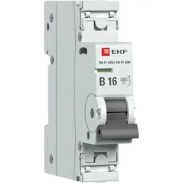 Автоматический выключатель EKF Proxima ВА47-63 1P N B16 А 6 кА