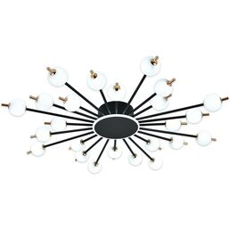 Потолочная люстра (+ночной режим) светодиодная Escada Meteor 629/A LED BL 135Вт, с ПДУ, металл/акрил, черный/белый/золото