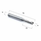 Фреза DJTOL N1LX6422 спиральная однозаходная стружка вверх (по дереву, композиту (АКП), пластику)