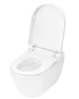 Комплект подвесной унитаз-биде Tece TeceSpring S955799 + застенный модуль с панелью смыва хром