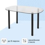 Стол кухонный Delinia Тулуза 119x75 см овал стекло цвет прозрачный/черный