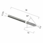 Гравер DJTOL AJ3.6002 прямой конусный (по дереву, композиту (АКП), пластику)