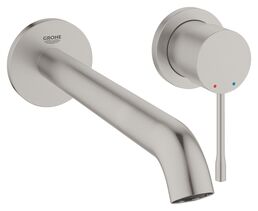Внешняя панель смесителя для раковины GROHE Essence New на 2 отверстия, вынос 201 мм, суперсталь