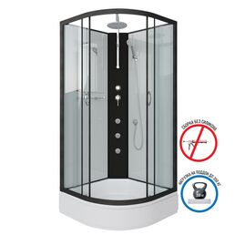 Душевая кабина Niagara Classic 100x100 NG-6702-14BKTG средний поддон, стекло прозрачное, профиль черный