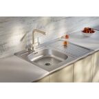 Мойка для кухни накладная левая с крылом S-220 60x80 см глубина чаши 14 см нержавеющая сталь