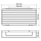 Полка металлическая прямая WasserKraft серебряная 27,5х5,5 см