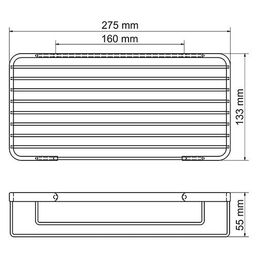 Полка металлическая прямая WasserKraft серебряная 27,5х5,5 см