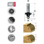Фреза радиусная R1,5 D12,7 I10 L54 S8мм Woodwork 938.1510.08