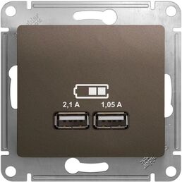 Розетка USBх2 (коричневый) Systeme Electric Glossa GSL000833