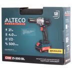 Гайковерт аккумуляторный ударный бесщеточный Alteco CIW 21-500 BL, 21 В Li-ion 1x4 Ач