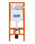 Комплект подвесного унитаза с инсталляцией BelBagno Due BB3103CHR/SC/BB002-80/BB005-PR-CHROME безободковый, с микролифтом, белый, кнопка хром