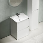 Тумба с раковиной Sancos Libra Floor LB60FW 60 см напольная, 2 ящика, белая