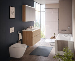 Комплект подвесного унитаза Vitra Integra round L-Box 9856B003-7205 с инсталляцией и кнопкой, сиденье микролифт
