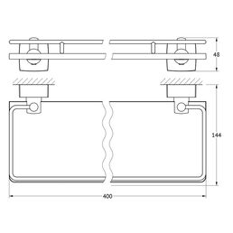 Полка с держателями 40 cm (матовое стекло; хром) FBS ESP 014