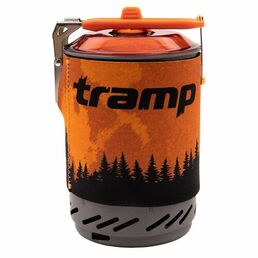 Система для приготовления пищи Tramp (газовая горелка), TRG-115, в комплекте котелок 1 л, с чехлом, оранжевая, 2200 Вт
