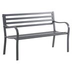 Скамья садовая 128x56x81 см сталь антрацит
