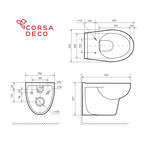 Унитаз подвесной Corsa Deco AX Rimless безободковый с сиденьем полипропилен микролифт (WHAX530RS)