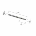 Фреза DJTOL N1LQX3.15 спиральная однозаходная сферическая (по дереву, пластику)