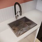 Смеситель кухонный Am.Pm Like высота 43 см с каналом для питьевой воды и гибким изливом цвет хром/черный