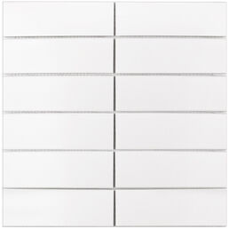 Мозаика Starmosaic Brick & Metro белая керамическая 300х300х6 мм матовая