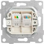 Розетка компьютерная встраиваемая Gusi Electric без заземления RJ45/RJ12 цвет серебро