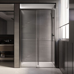 Душевая дверь Veconi Premium Trento 130х200 PTD30-GR-130-01-C4  стекло прозрачное, профиль графит