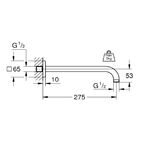 Держатель для верхнего душа Grohe Rainshower 275 мм настенный латунь хром (27488000)