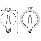 Лампа светодиодная Gauss Filament Carat E27 4 Вт 380 Лм свет тёплый белый