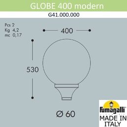 Уличный фонарь на столб FUMAGALLI GLOBE 400 modern G41.B40.000.LYE27